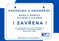 Omezení provozu na prodejně v Kroměříži