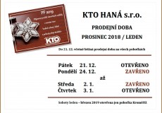 VÁNOČNÍ OTEVÍRACÍ DOBA