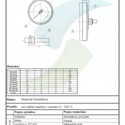 Technický výkres pro teploměr